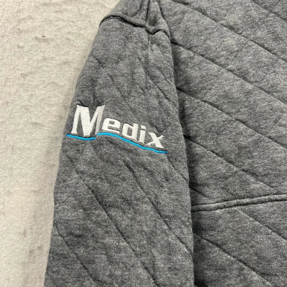 Patagonia Mens Cotton Quilt Snap-T Pullover Grey Navy Blue Size L 1750